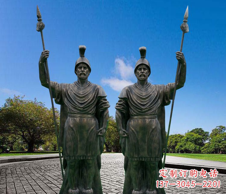 山东铜雕古罗马战士人物