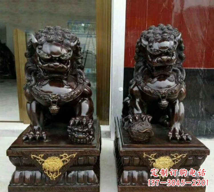 山东铜雕故宫狮子