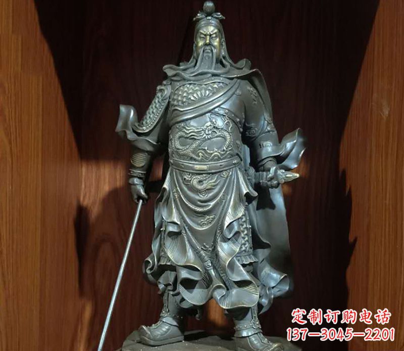 山东铜雕关公人物雕塑