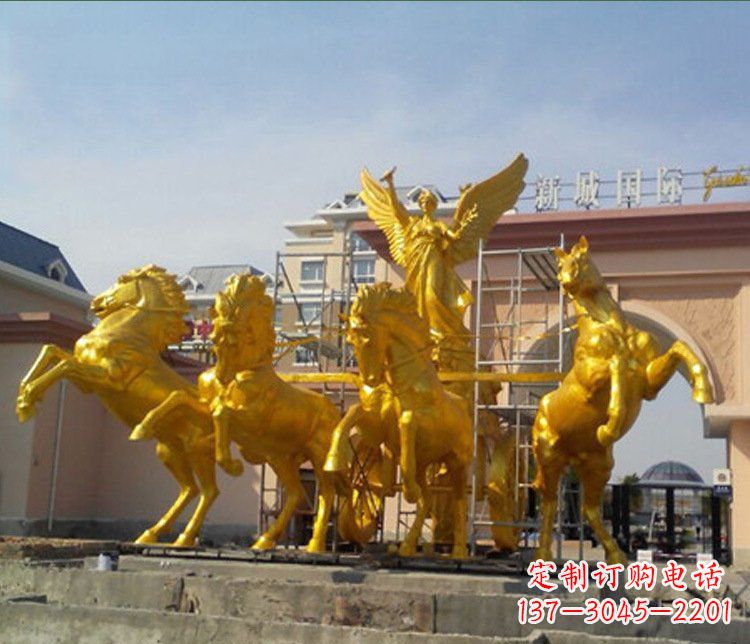 山东铜雕广场阿波罗战马雕塑
