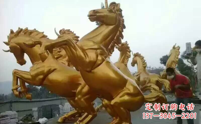 山东铜雕广场飞马雕塑