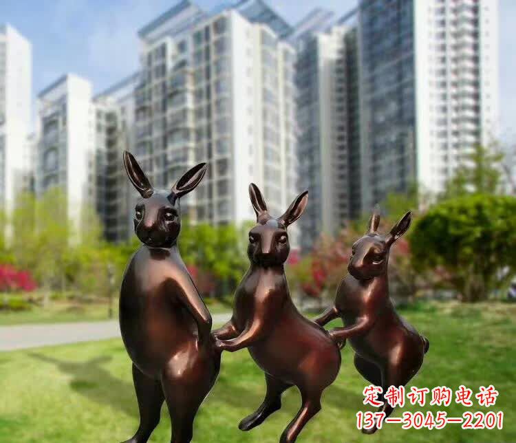 山东铜雕广场动物兔子