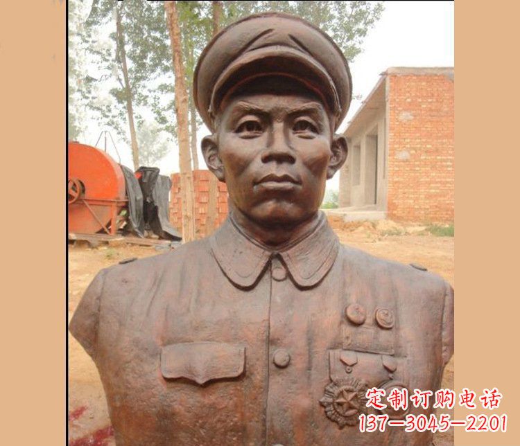 山东铜雕广场军人胸像雕塑