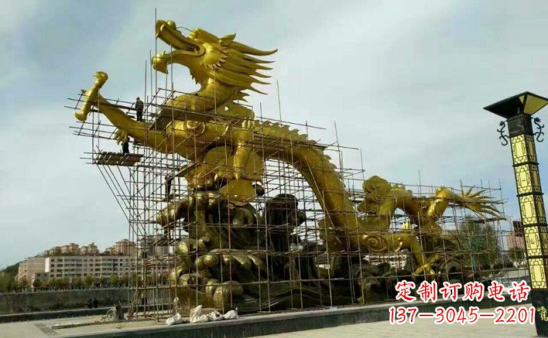 山东铜雕广场神龙景观摆件