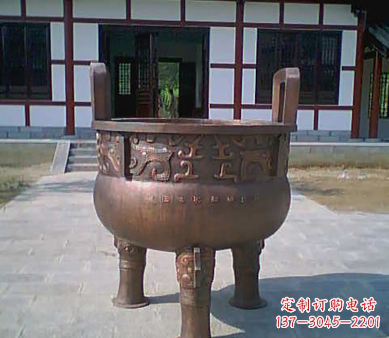山东铜雕广场圆形香炉