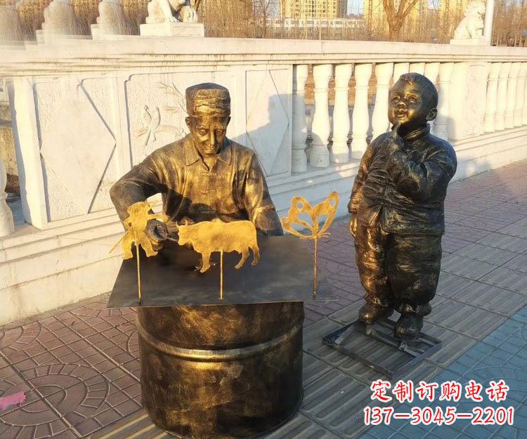 山东铜雕画糖人的人物