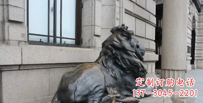 山东铜雕汇丰卧姿狮子