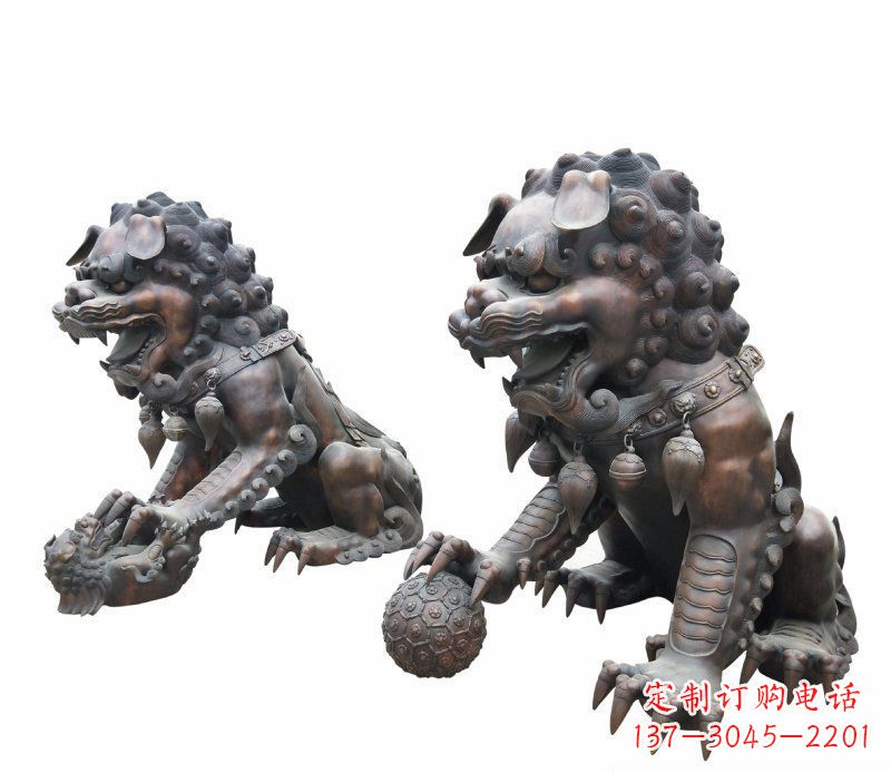 山东铜雕酒店镇宅招财麒麟雕塑