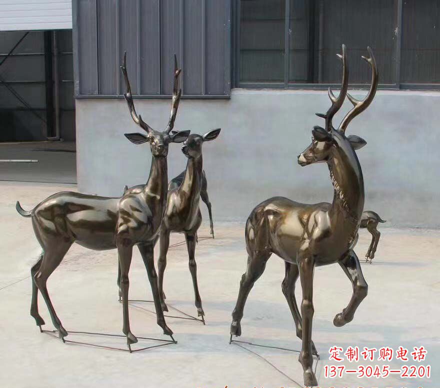 山东铜雕鹿群雕塑