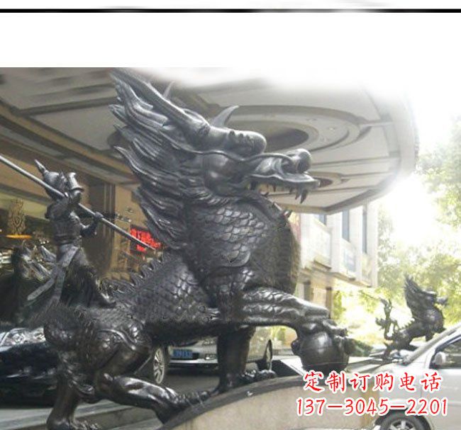 山东铜雕麒麟公司门口神兽雕塑