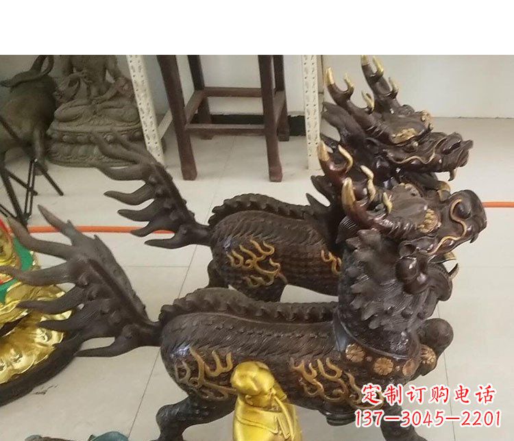 山东铜雕麒麟招财雕塑