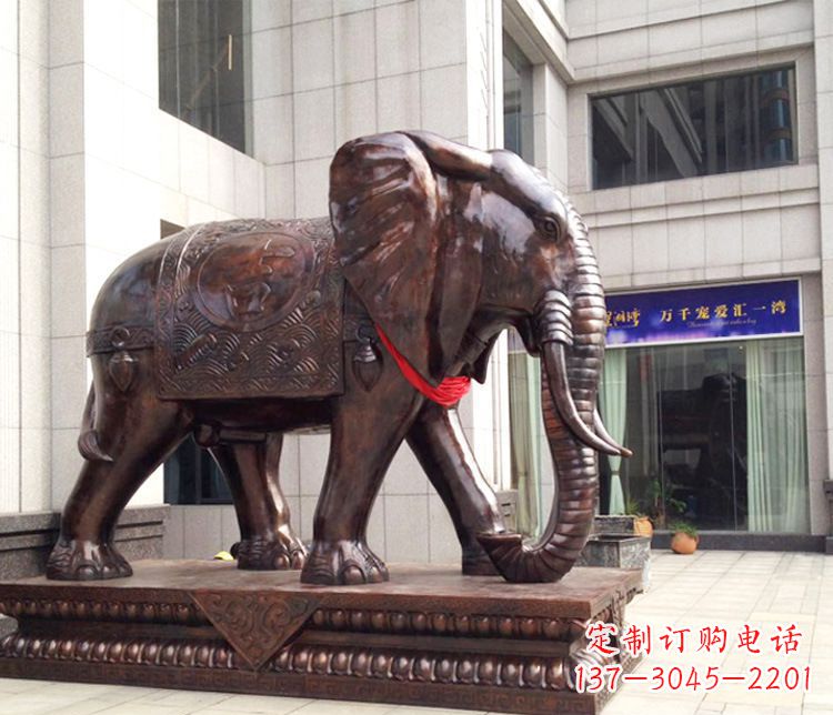 山东铜雕企业招财大象