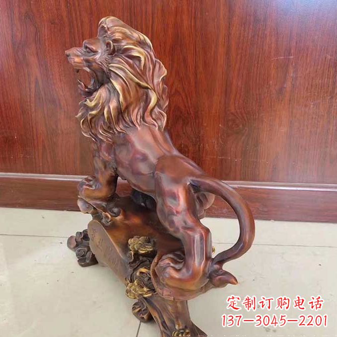 山东铜雕狮子动物雕塑摆件