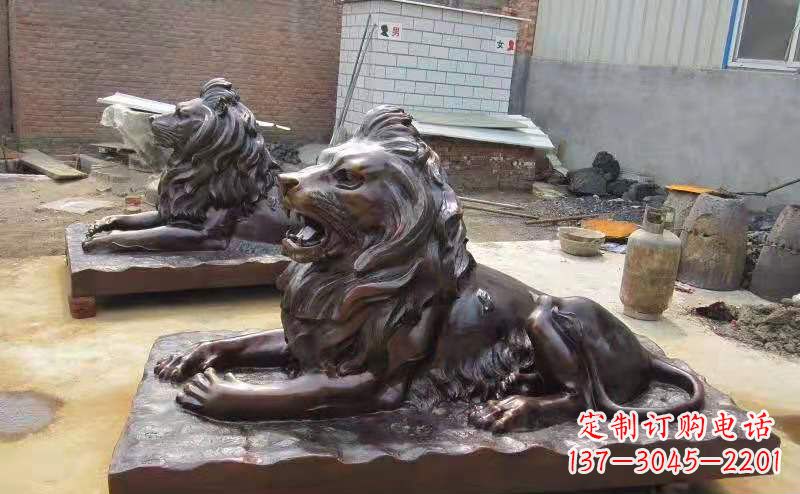山东铜雕狮子户外摆件镇宅动物雕塑
