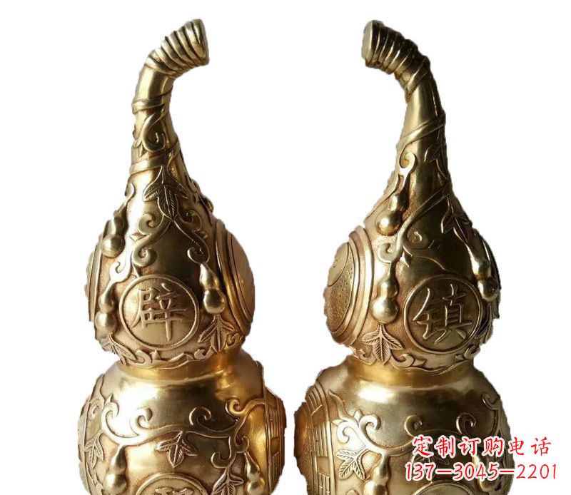 山东铜雕寺庙平安葫芦雕塑