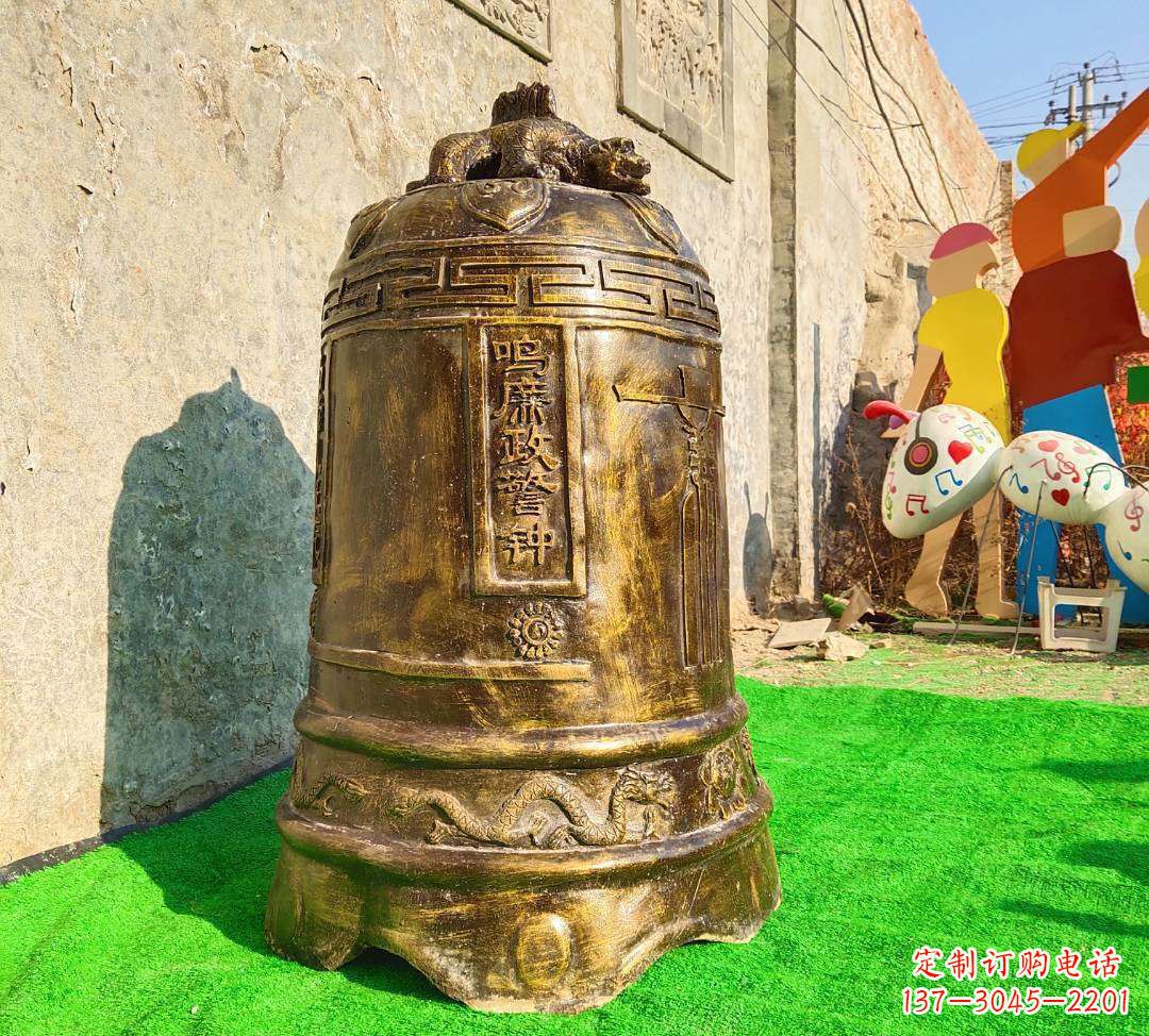 山东铜雕寺庙警钟雕塑摆件