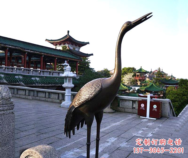 山东铜雕仙鹤雕塑