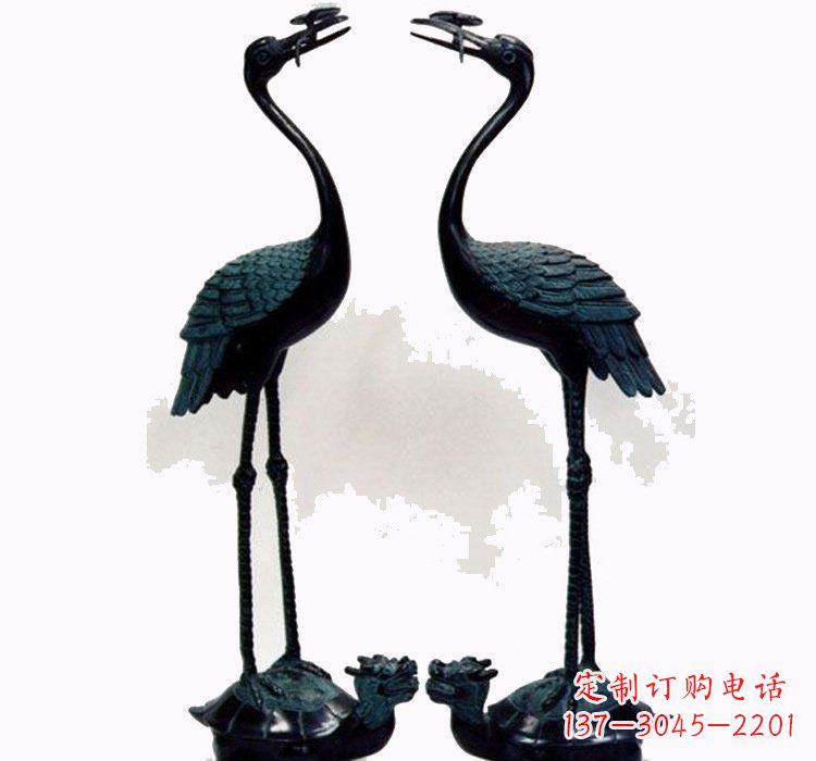 山东铜雕仙鹤和龙龟