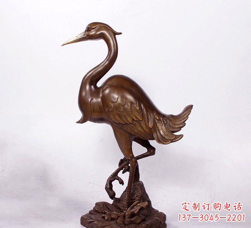 山东铜雕仙鹤动物雕塑