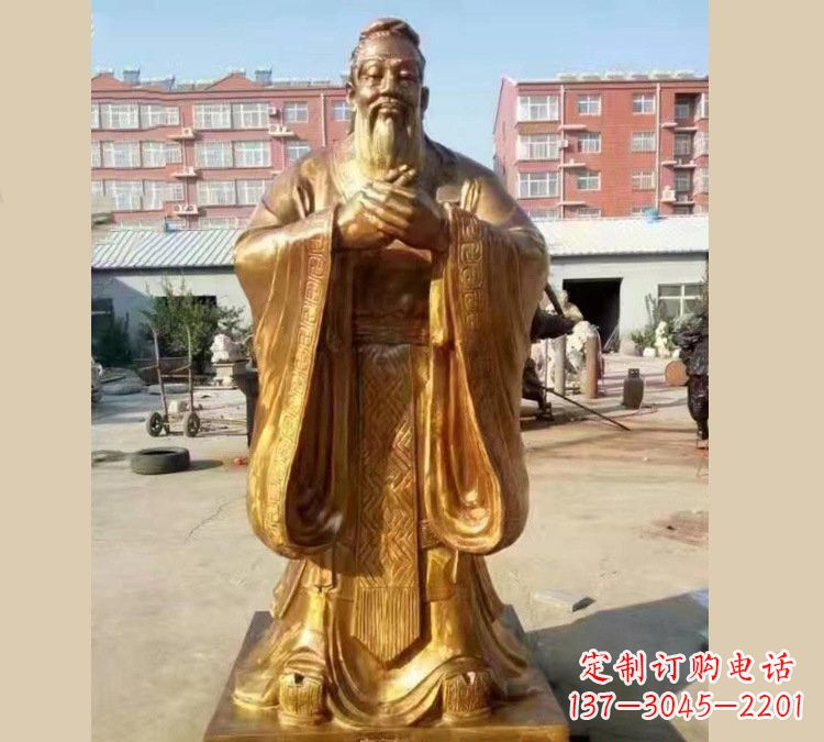 山东铜雕校园孔子