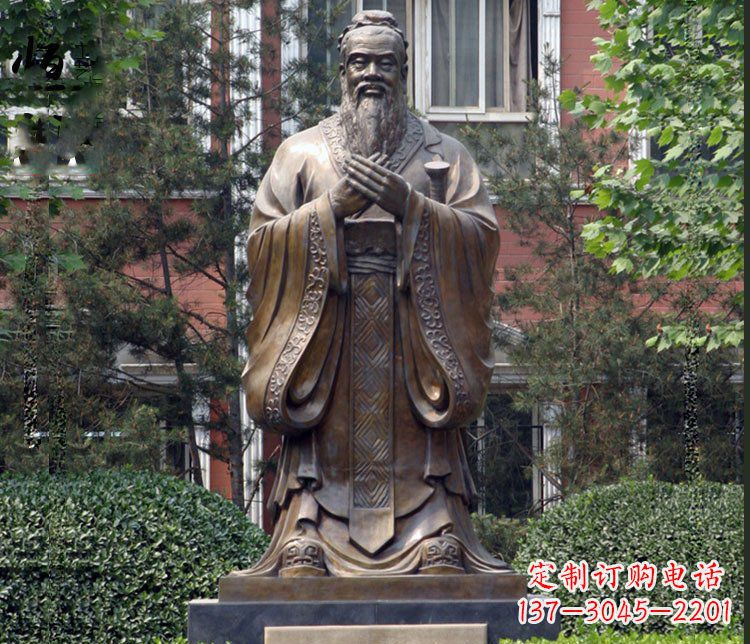 山东铜雕学校孔子圣人雕塑摆件 (2)