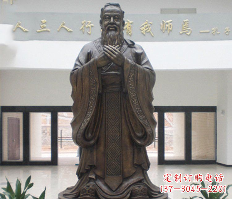 山东铜雕学校孔子圣人雕塑摆件 (3)