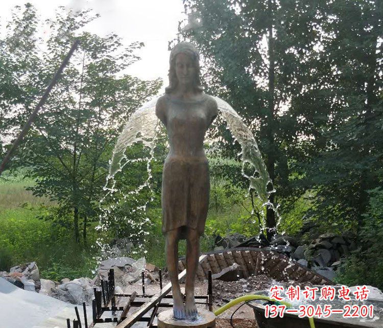 山东铜雕园林天使雕塑摆件