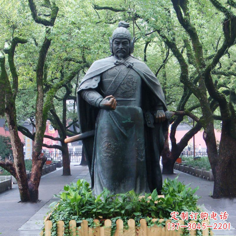 山东铜雕岳飞雕塑-公园园林历史名人中国古代民族英雄人物雕像