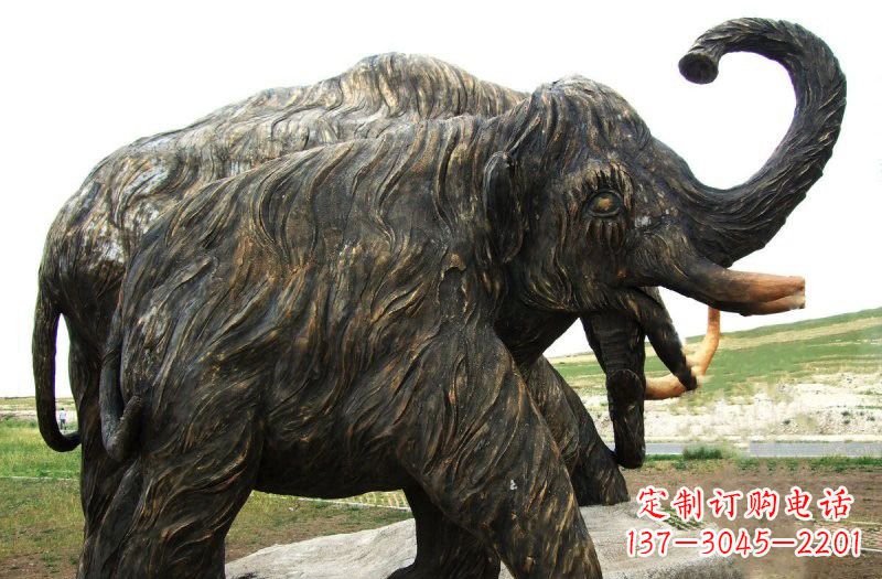 山东铜雕长毛象动物雕塑