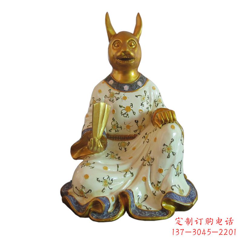 山东兔-玻璃钢彩绘生肖雕塑