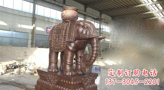 山东驮宝大象铜雕