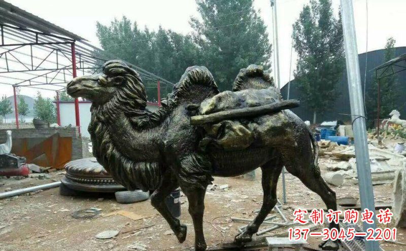 山东驮着东西的骆驼铜雕