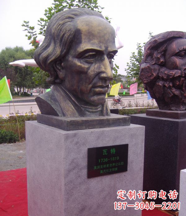 山东瓦特胸像名人铜雕 (2)