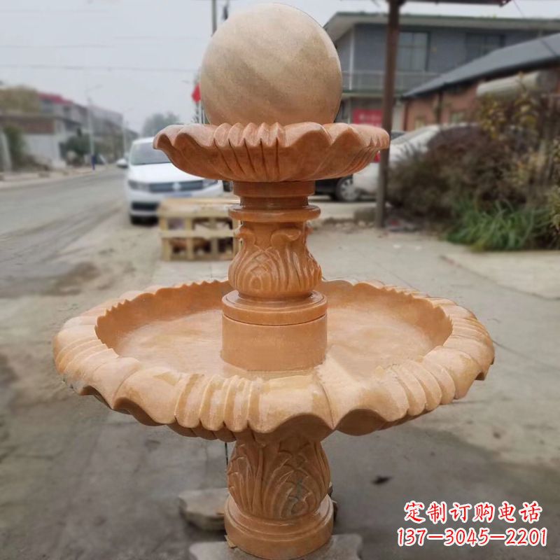 山东晚霞红风水球