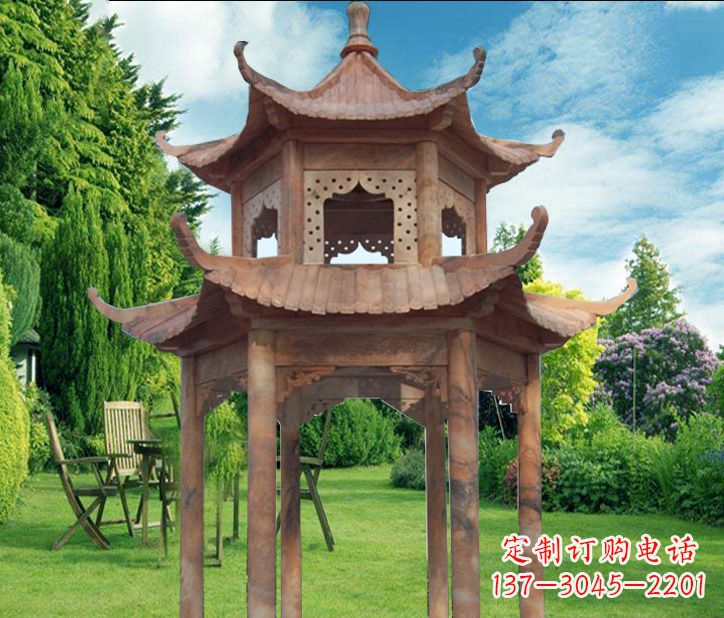 山东晚霞红公园建筑凉亭
