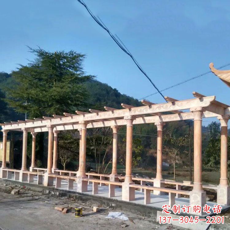 山东晚霞红花架长廊