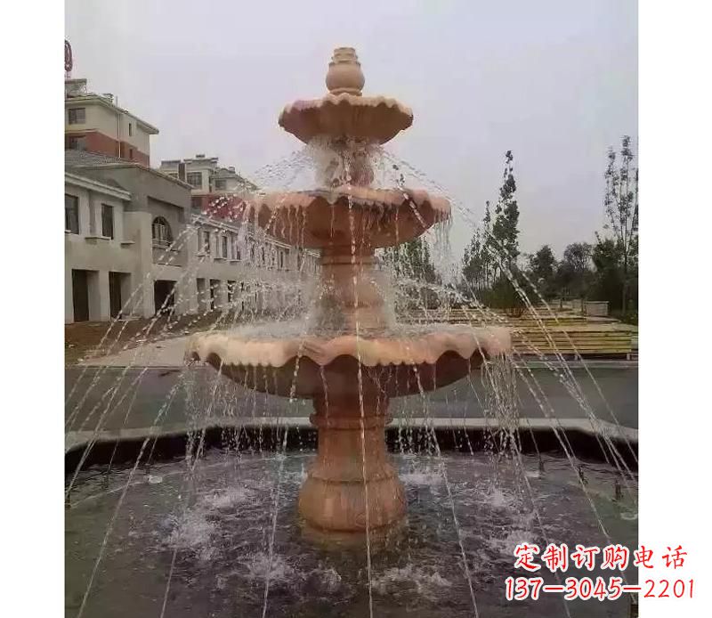 山东晚霞红喷泉雕塑