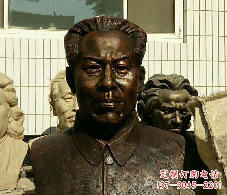 山东伟人刘少奇胸像铜雕