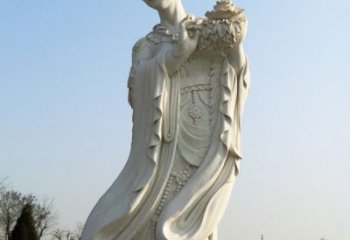 山东古典美女雕塑——十二花神之四月牡丹杨玉环汉白玉