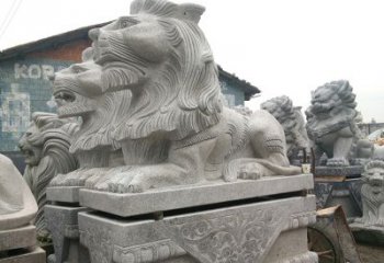 山东优质石雕汇丰狮子雕塑