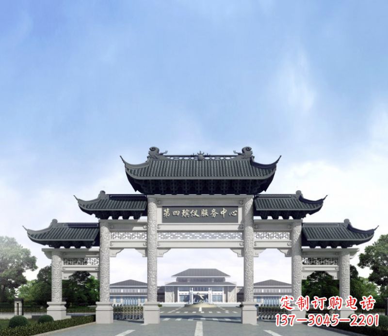 山东五门景观石牌坊