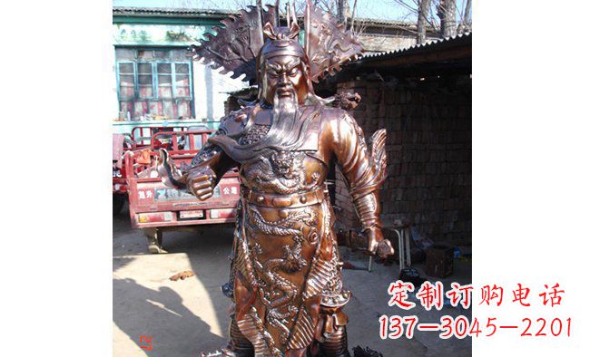 山东武财神持刀关公铜雕 (3)
