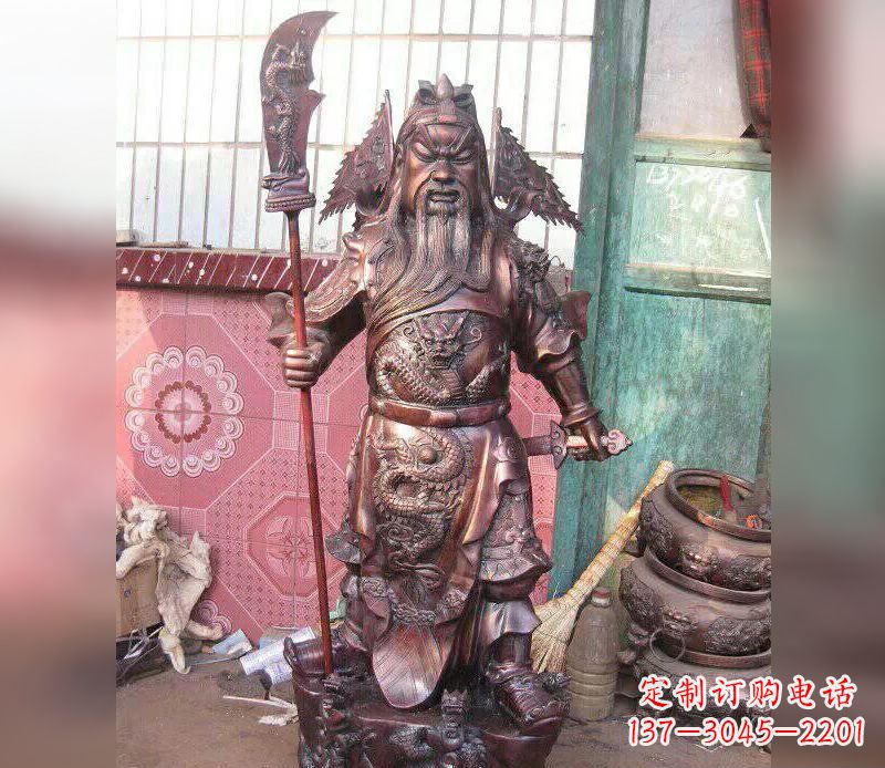 山东武财神关公提刀铜雕