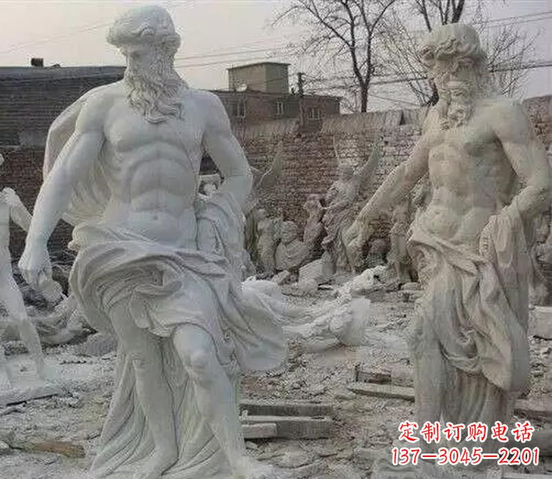 山东西方阿基米德人物石雕
