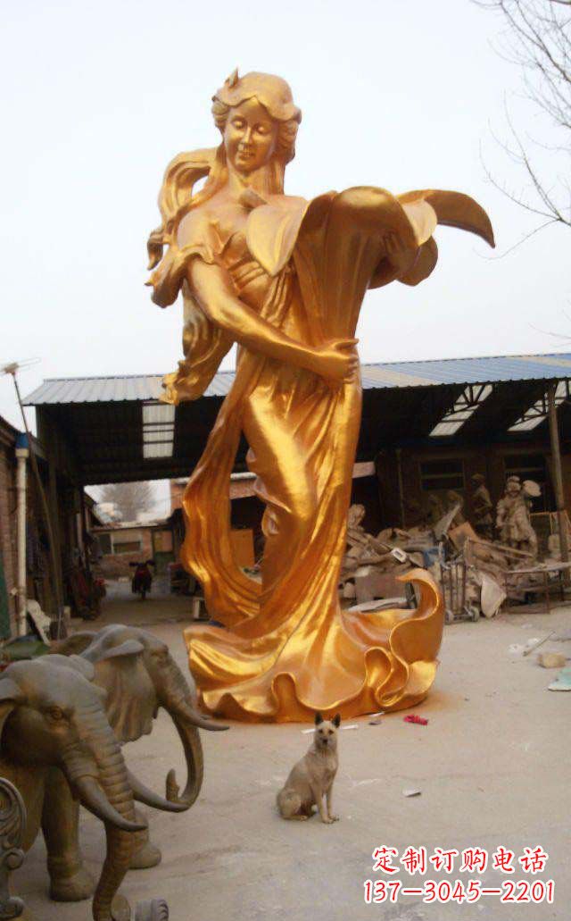 山东西方美女人物铜雕