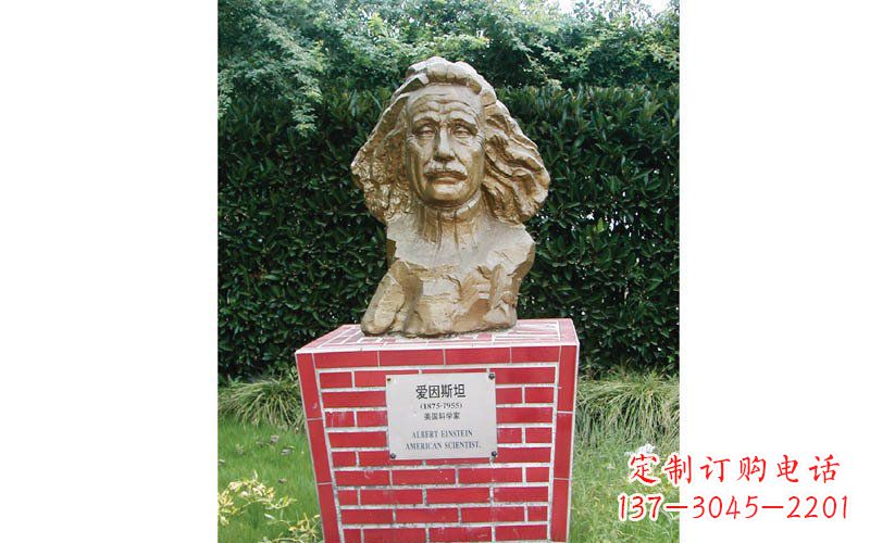 山东西方名人爱因斯坦头像铜雕