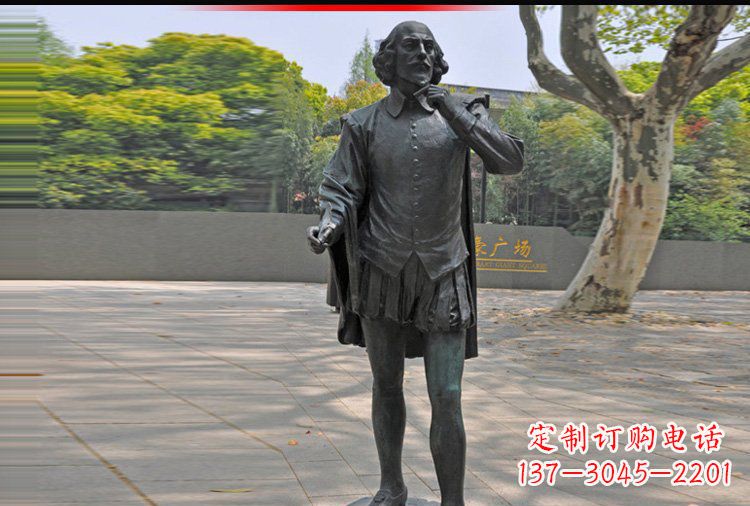 山东西方名人莎士比亚铜雕