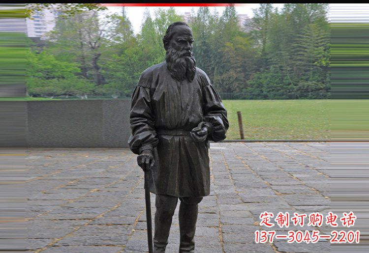 山东西方名人托尔斯泰铜雕