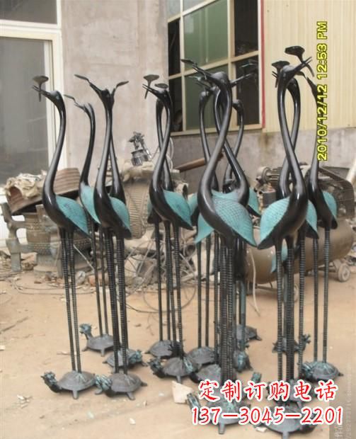 山东仙鹤动物铜雕