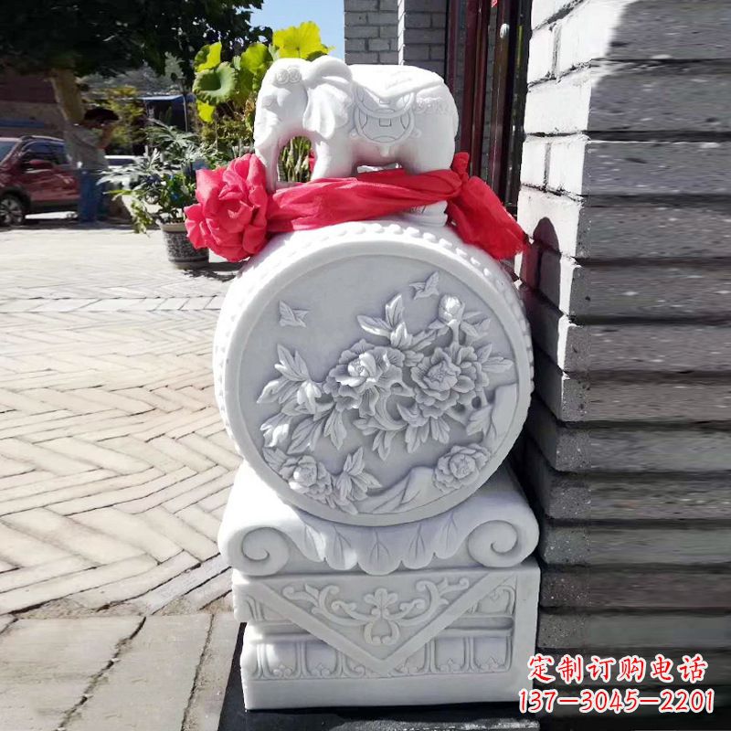 山东仙鹤石雕门墩
